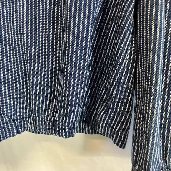 J.Crew Mercantile Blazer Jacket Single Button Navy Stripe Cotton Size Medium - Picture 7 of 11